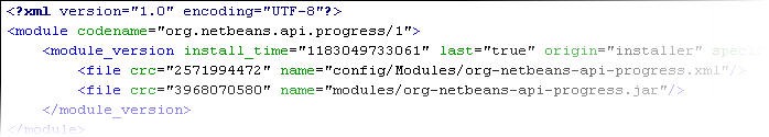 Contents of an update tracking file
